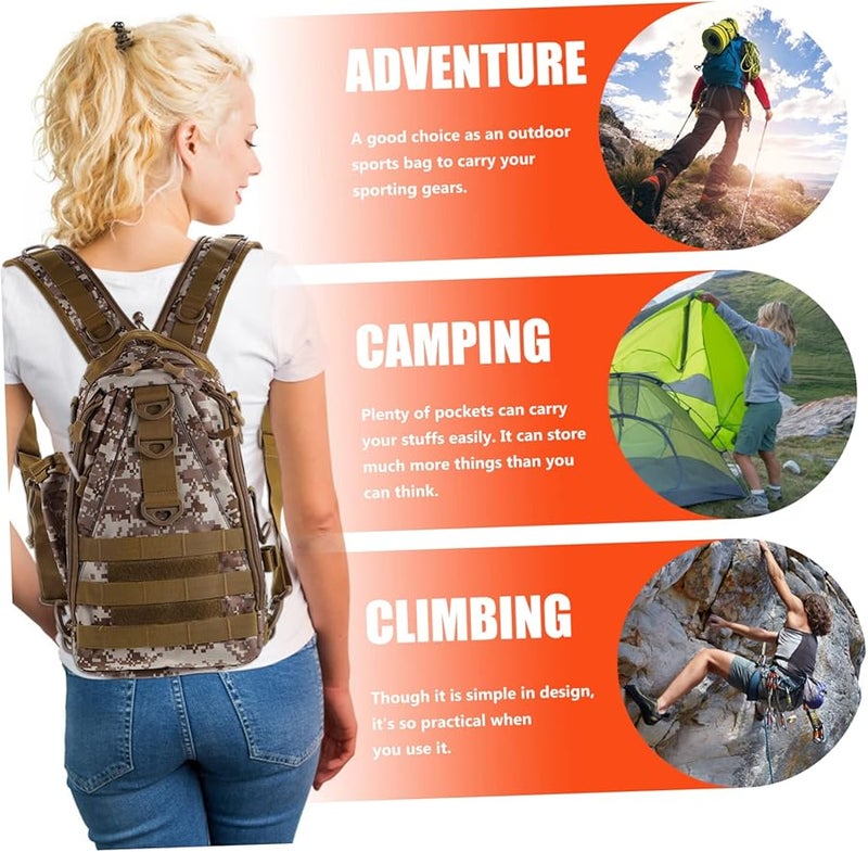 HANABASS Desert Camouflage Outdoor Backpack for Travel Hiking Camping with Multiple Pockets - Image 2